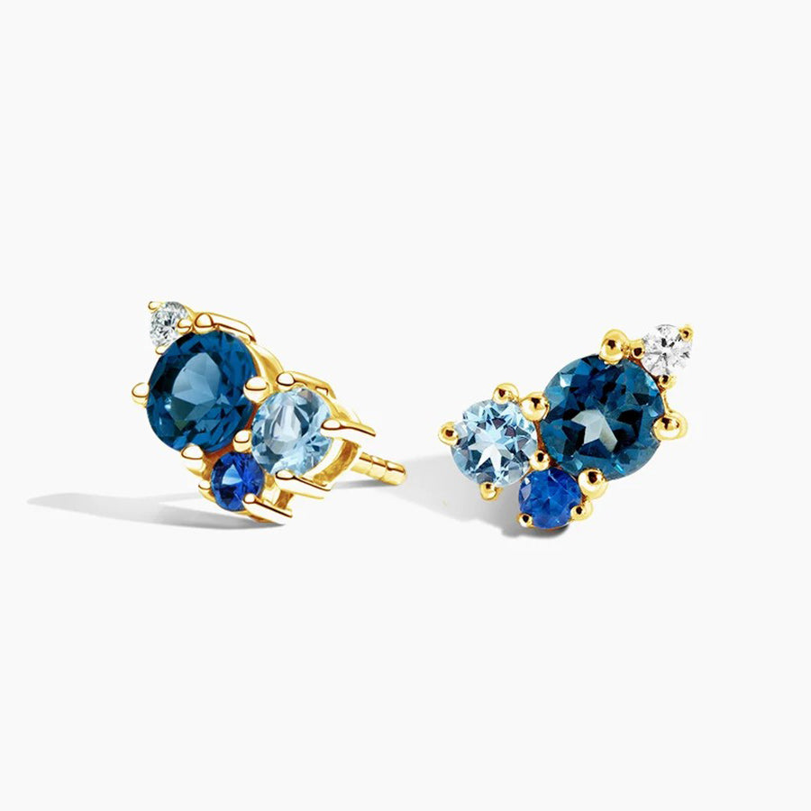 Serpentine Earrings in Gold