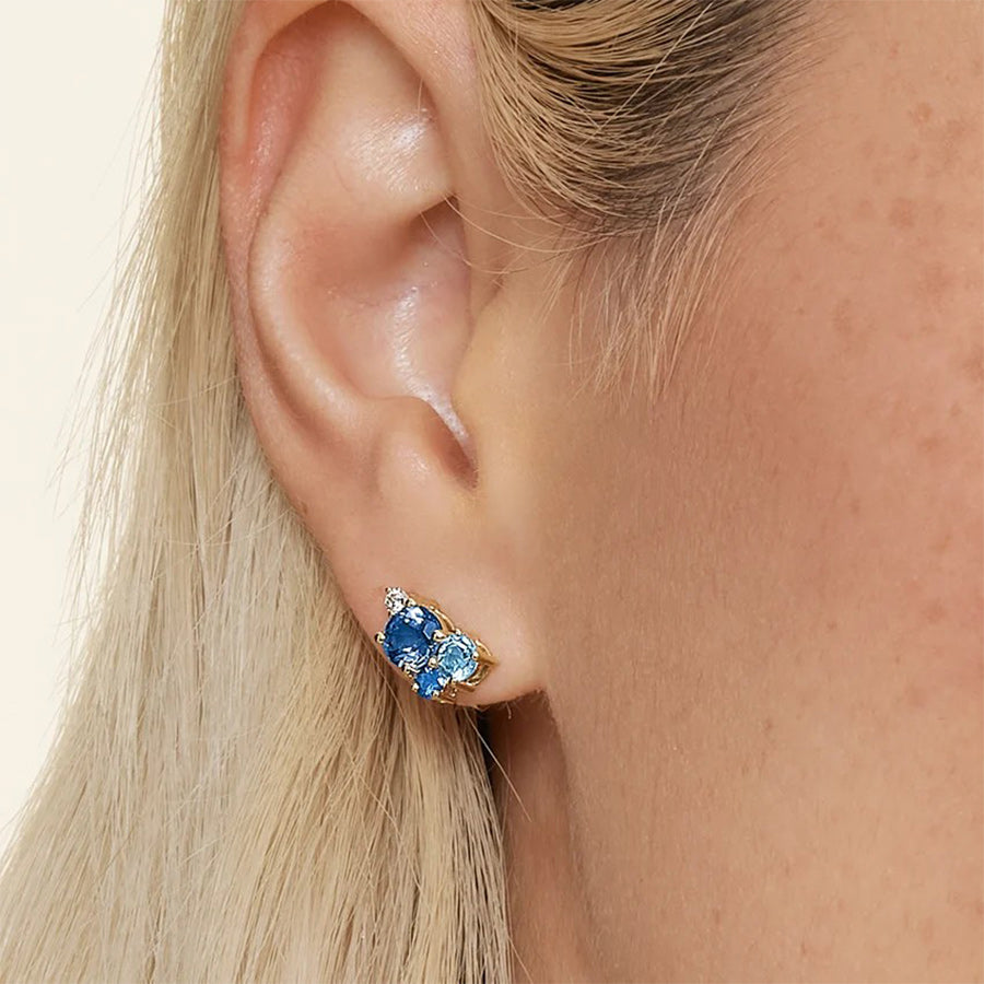 Serpentine Earrings in Gold