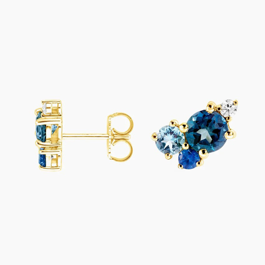 Serpentine Earrings in Gold
